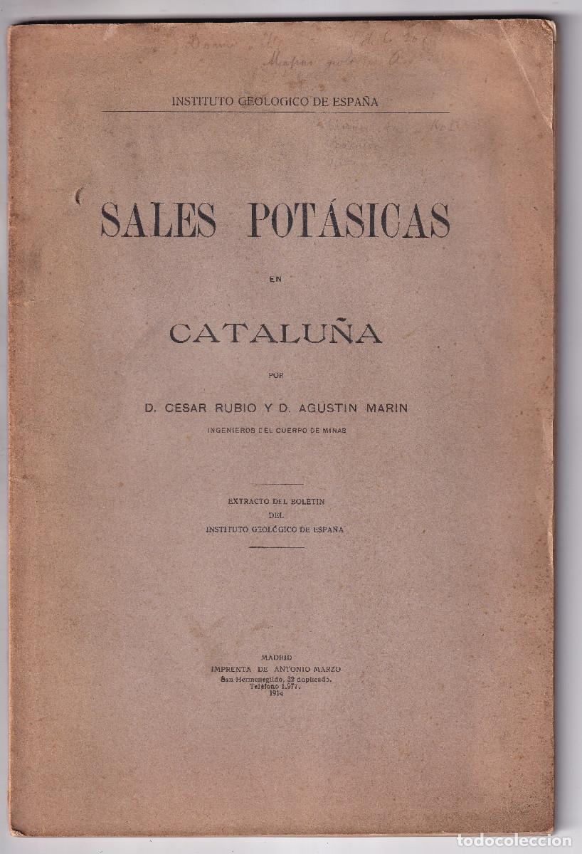 Libros antiguos: C&Eacute;SAR RUBIO Y AGUST&Iacute;N MAR&Iacute;N: SALES POT&Aacute;SICAS DE CATALU&Ntilde;A. 1914.