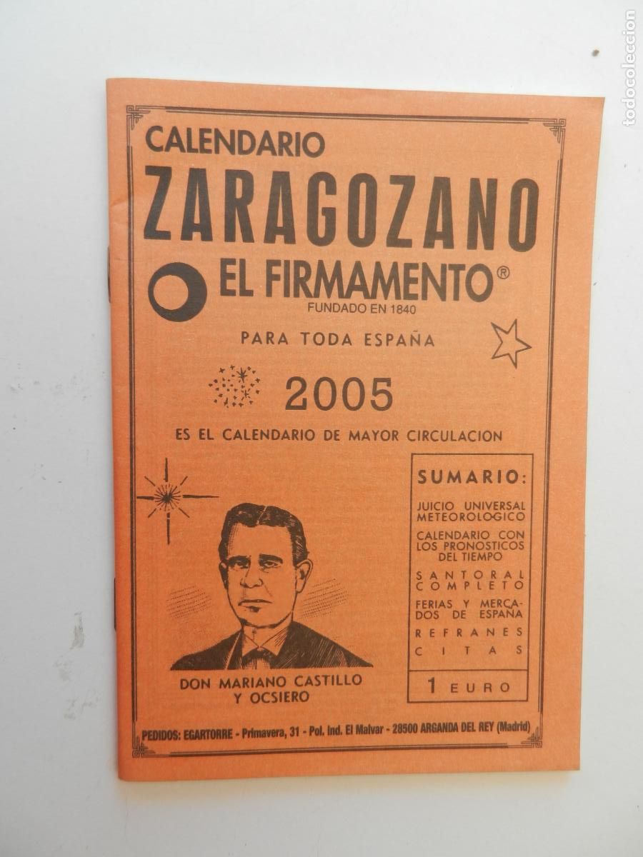 Libros antiguos: CALENDARIO ZARAGOZANO EL FIRMAMENTO 2005.