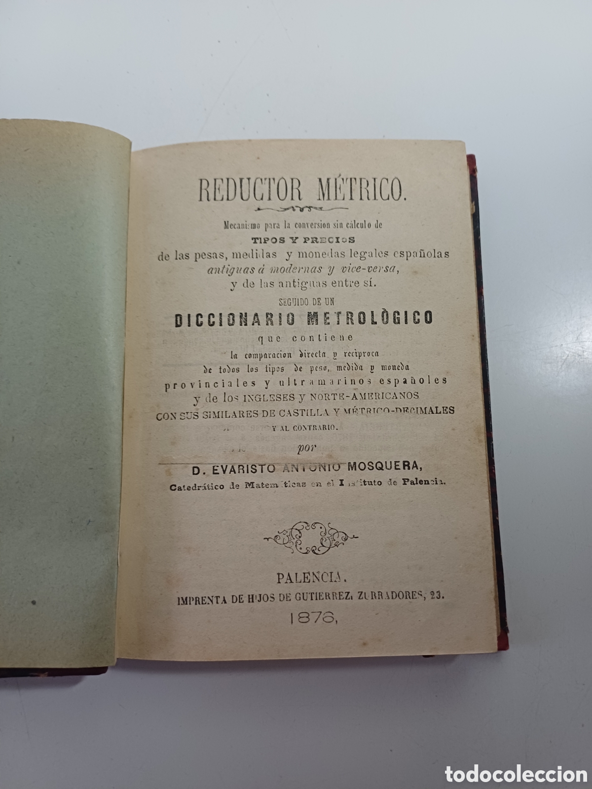 Libros antiguos: Reductor m&eacute;trico y diccionario metrol&oacute;gico