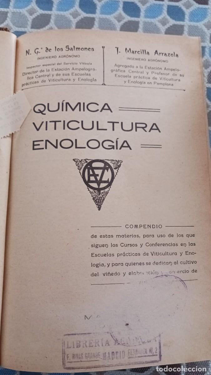 Libros antiguos: QUIMICQ VITICULTURA ENOLOGIA