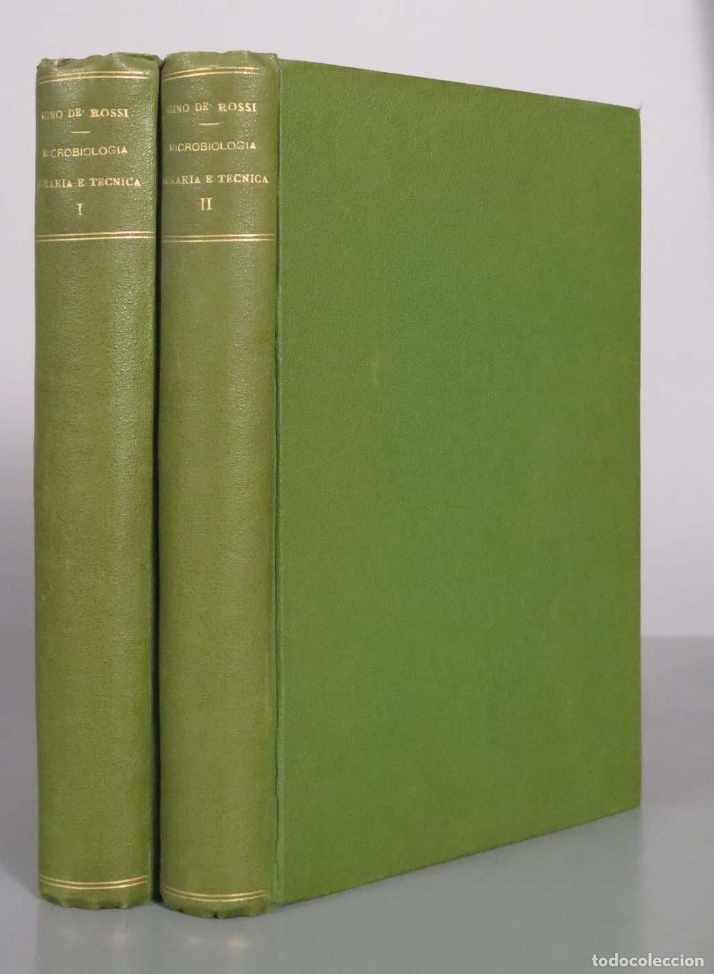 Libros antiguos: Microbiologia agraria e tecnica - Gino de&acute; Rossi - 2 TOMOS