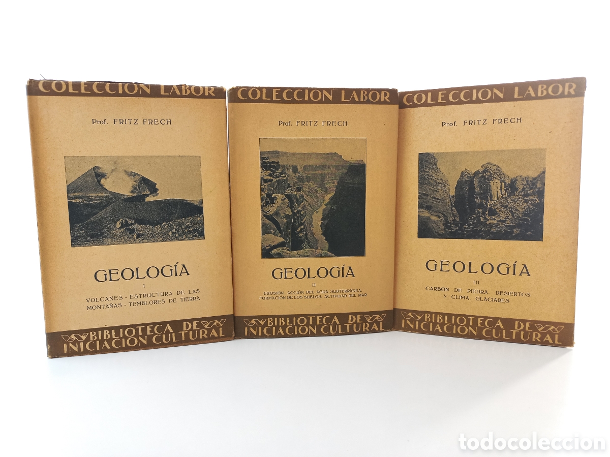 Libros antiguos: Geolog&iacute;a. Fritz Frech. Labor, 1926-30. Ilustrado. COMPLETO.