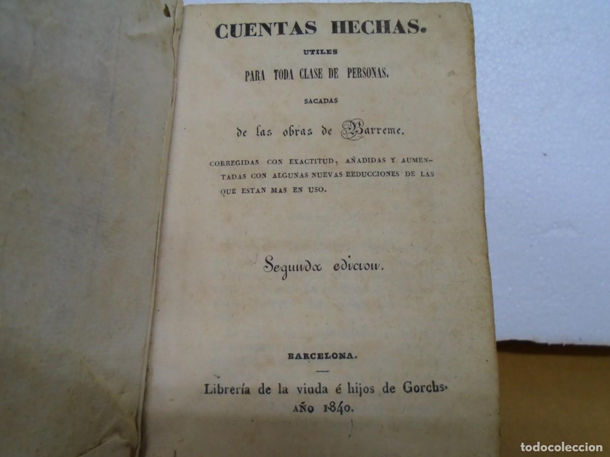 Libros antiguos: CUENTAS HECHAS/2&ordf; EDIC.BARCELONA 1840/DINEROS,SUELDOS Y LIBRAS/404 PAG.EN PERGAMINO.