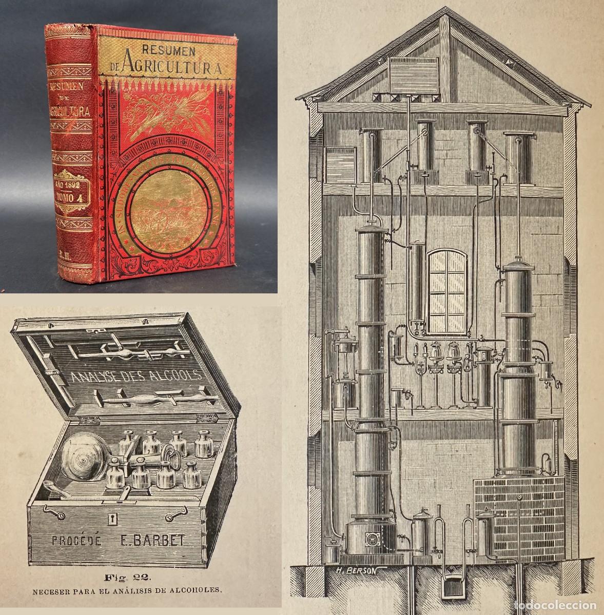 Libros antiguos: a&ntilde;o 1892 - RESUMEN DE AGRICULTURA - VINO - VI&Ntilde;EDOS - GRABADOS - DESTILACION -
