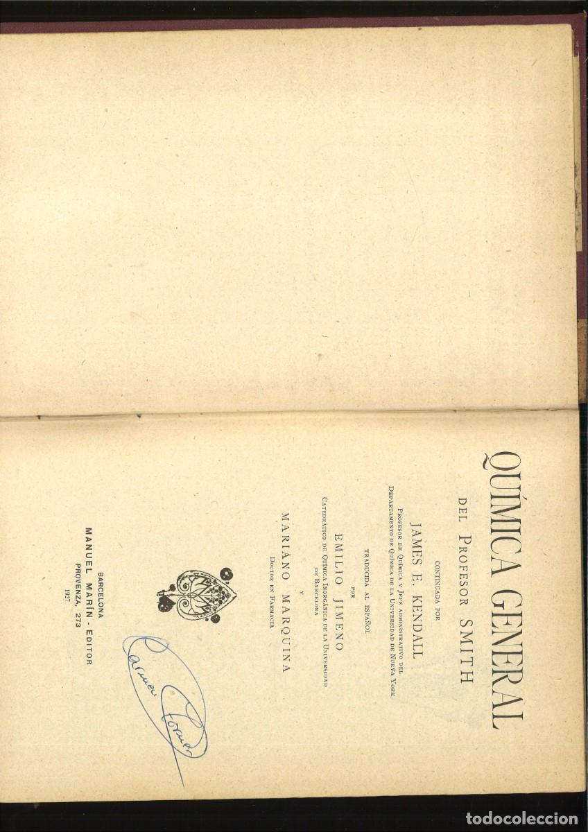 Libros antiguos: QUIMICA GENERAL. Profesor Smith - Foto 1