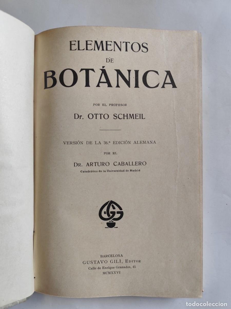 Libros antiguos: LIBRO, ELEMENTOS DE BOTANICA. DR. OTTO SCHMEIL - A&Ntilde;O 1926 - Foto 3
