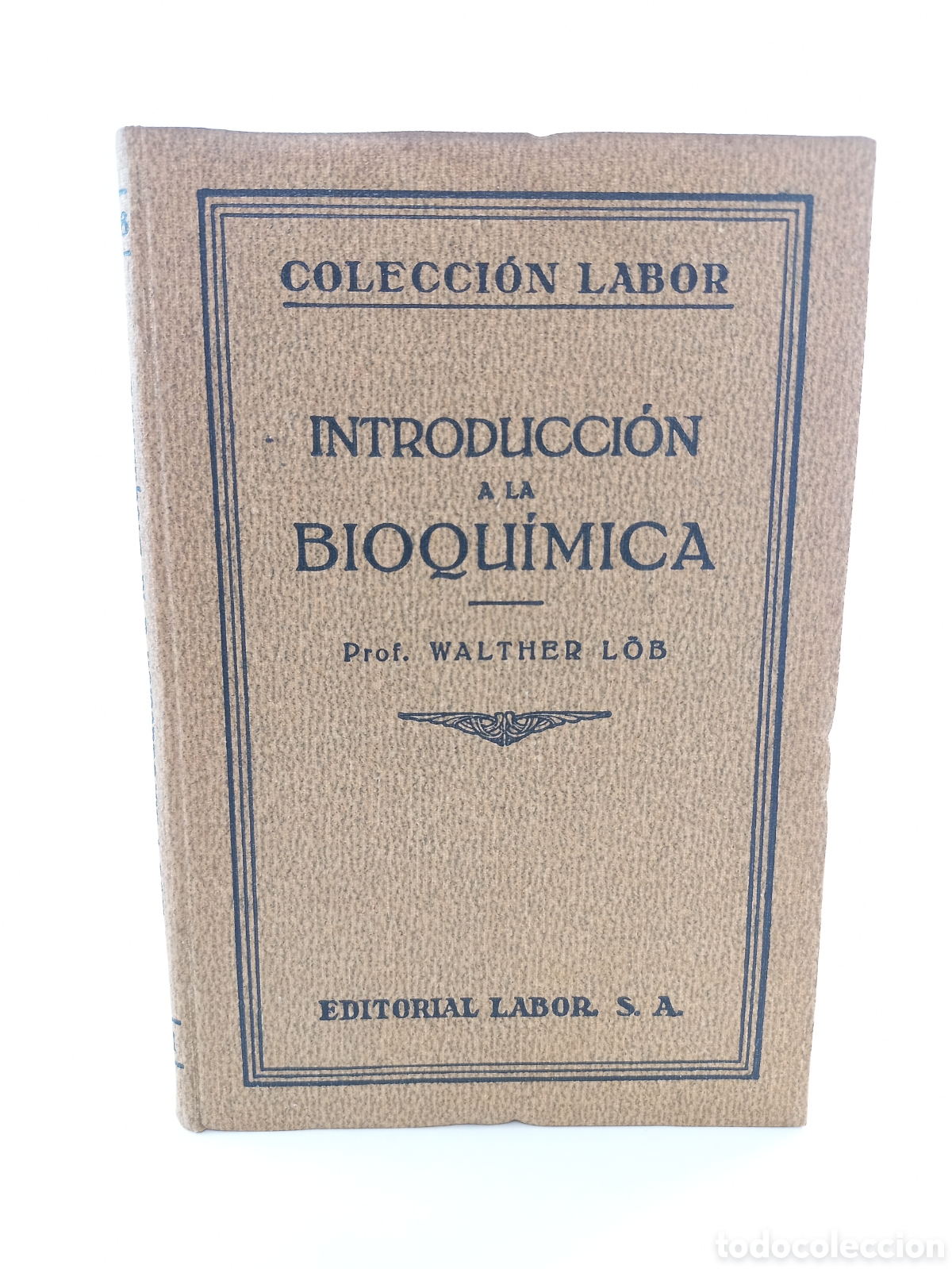 Libri antichi: Introducci&oacute;n a la Bioqu&iacute;mica. Walther Lob. Labor, primera edici&oacute;n, 1929. Ilustrado.