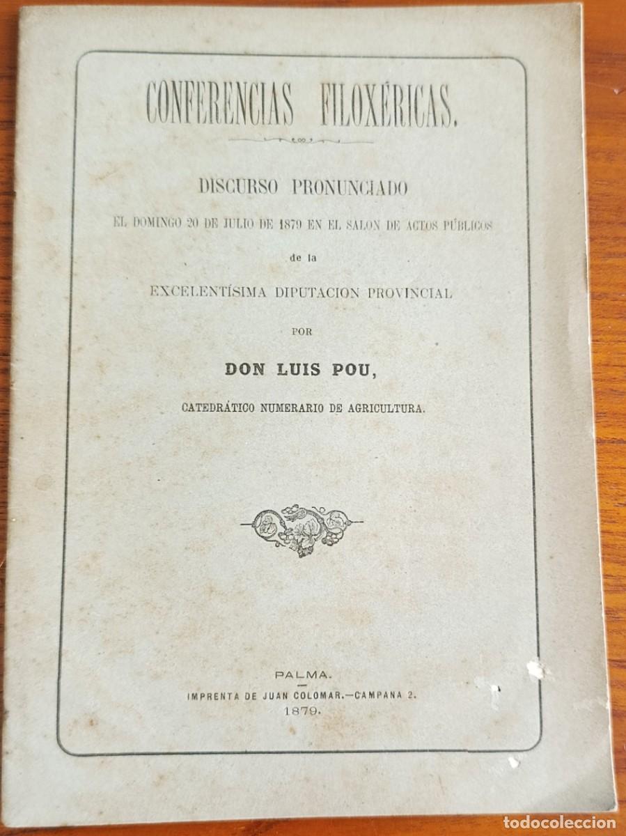 Libros antiguos: CONFERENCIAS FILOX&Eacute;RICAS. LUIS POU. PALMA DE MALLORCA, 1879.