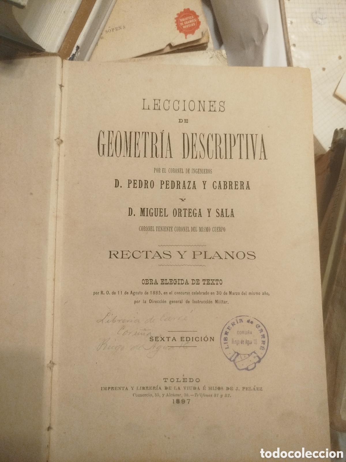 Libros antiguos: Lecciones de Geometr&iacute;a descriptiva 1897