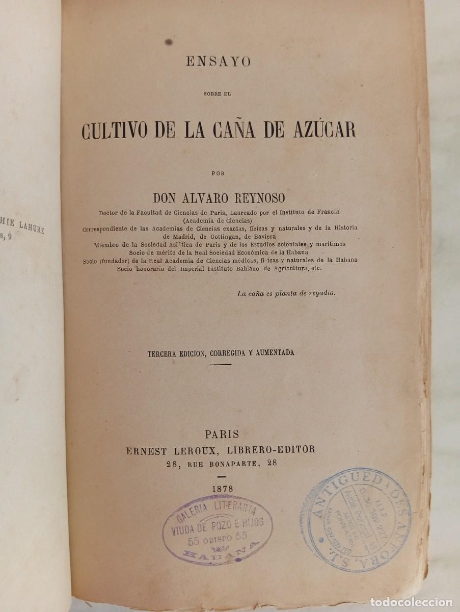 Libros antiguos: Reynoso, Alvaro. - ENSAYO SOBRE EL CULTIVO DE LA CA&Ntilde;A DE AZUCAR. 3&ordf; Edici&oacute;n, Corregida y Aumentada.