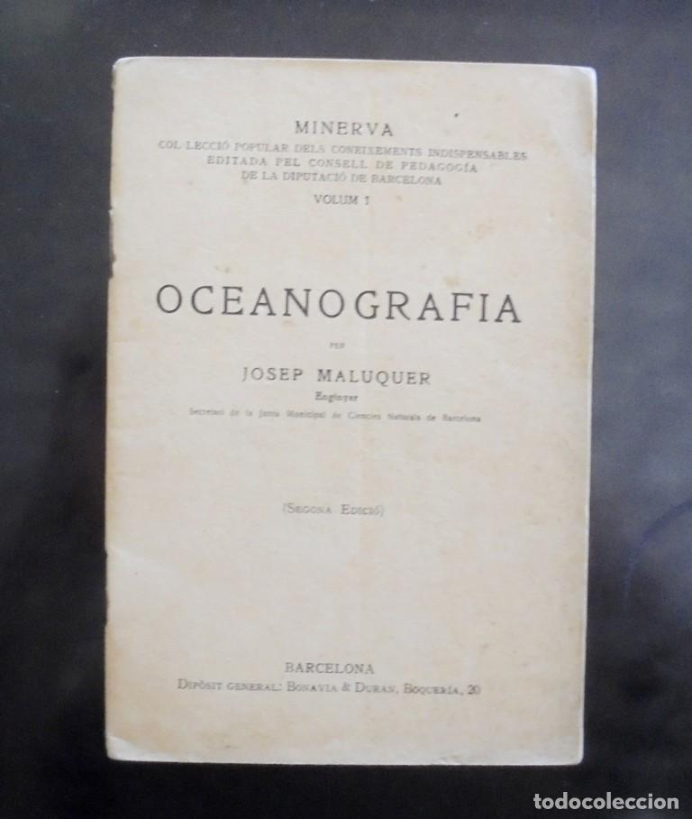 Libros antiguos: Oceanografia Josep Maluquer anys 30. Matasegells del Servei de Biblioteques. Consell de Pedagogia