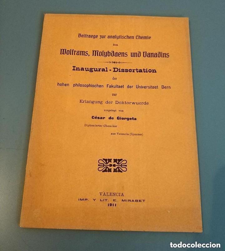Old books: Libro Facultad de Filosof&iacute;a de la Universidad de Berna 1911 Cesar Giorgeta tintas sama quimica