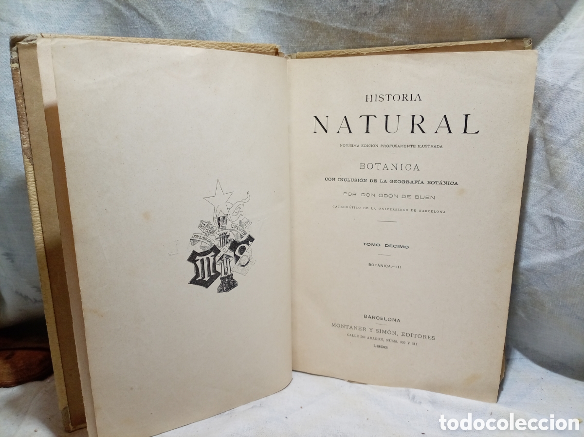 Libros antiguos: 1893, HISTORIA NATURAL, TOMO X, POR DON OD&Oacute;N DE BUEN, MONTANER Y SIM&Oacute;N, EDITORES