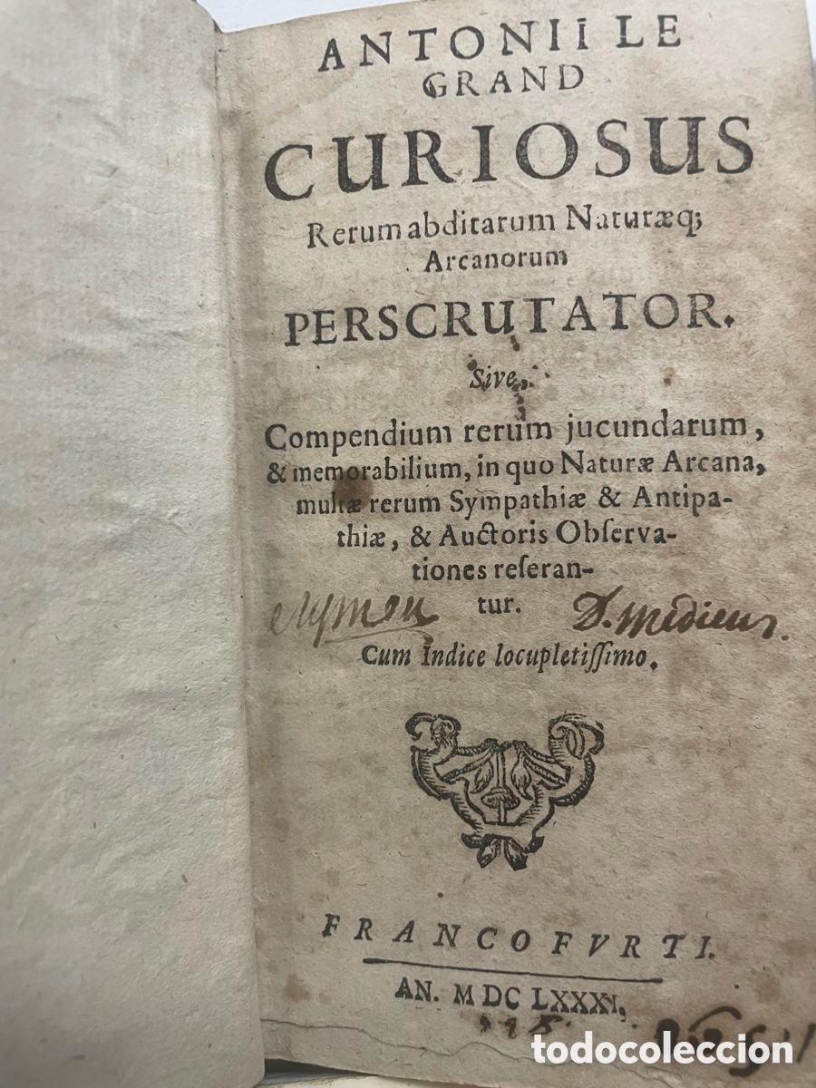 Libros antiguos: Antoniile Grand Curiosus -Compendium - Foto 2