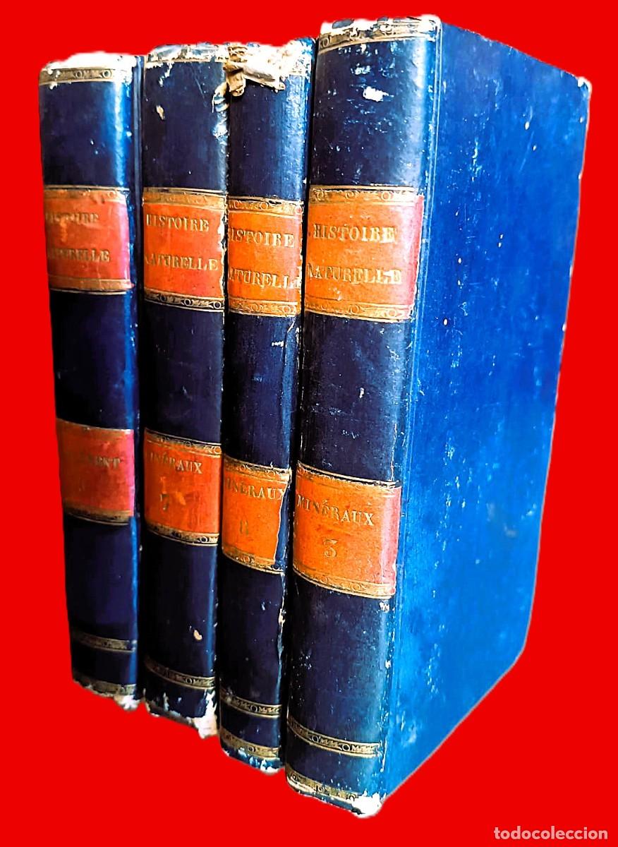 Livros antigos: A&ntilde;o 1784. Historia Natural de los Minerales: Buffon. 4 tomos del siglo XVIII.