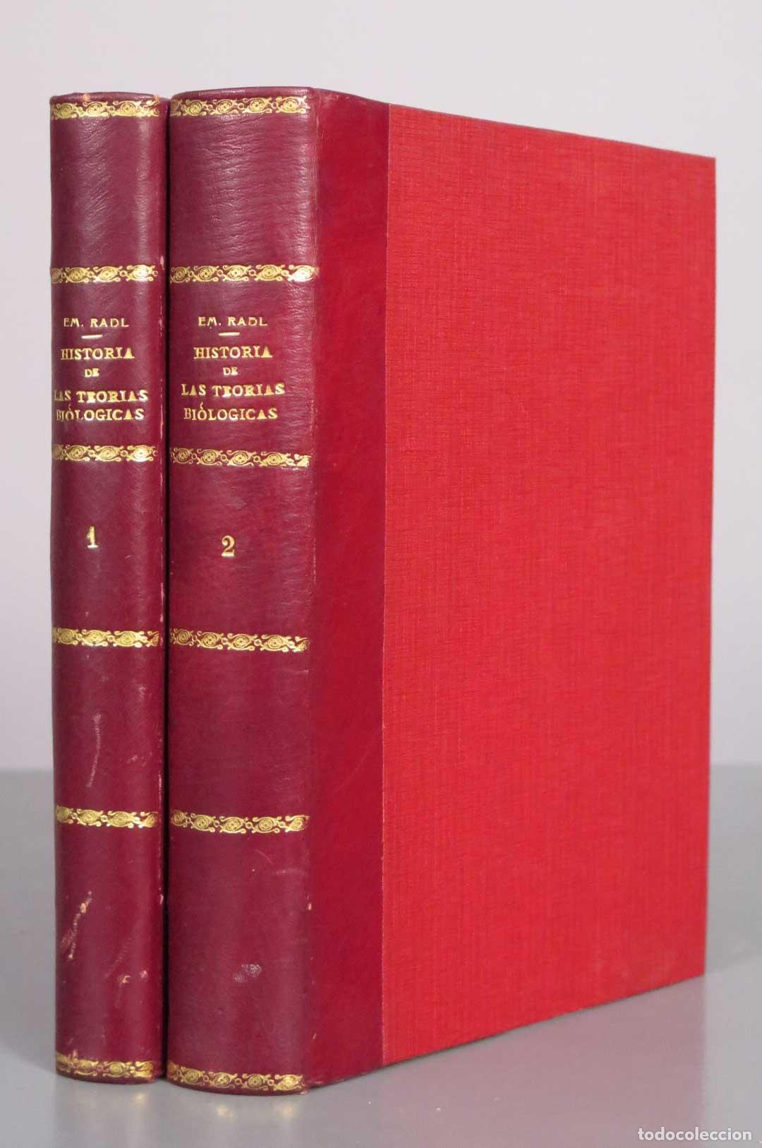 Libros antiguos: Historia de las teor&iacute;as biol&oacute;gicas . RADL. 2 TOMOS