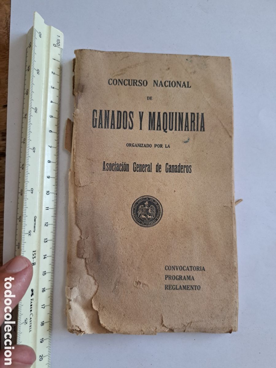 Libros antiguos: Jml Concurso nacional de Ganados y Maquinaria. Adecuaci&oacute;n Ganaderos. A&ntilde;o 1913.