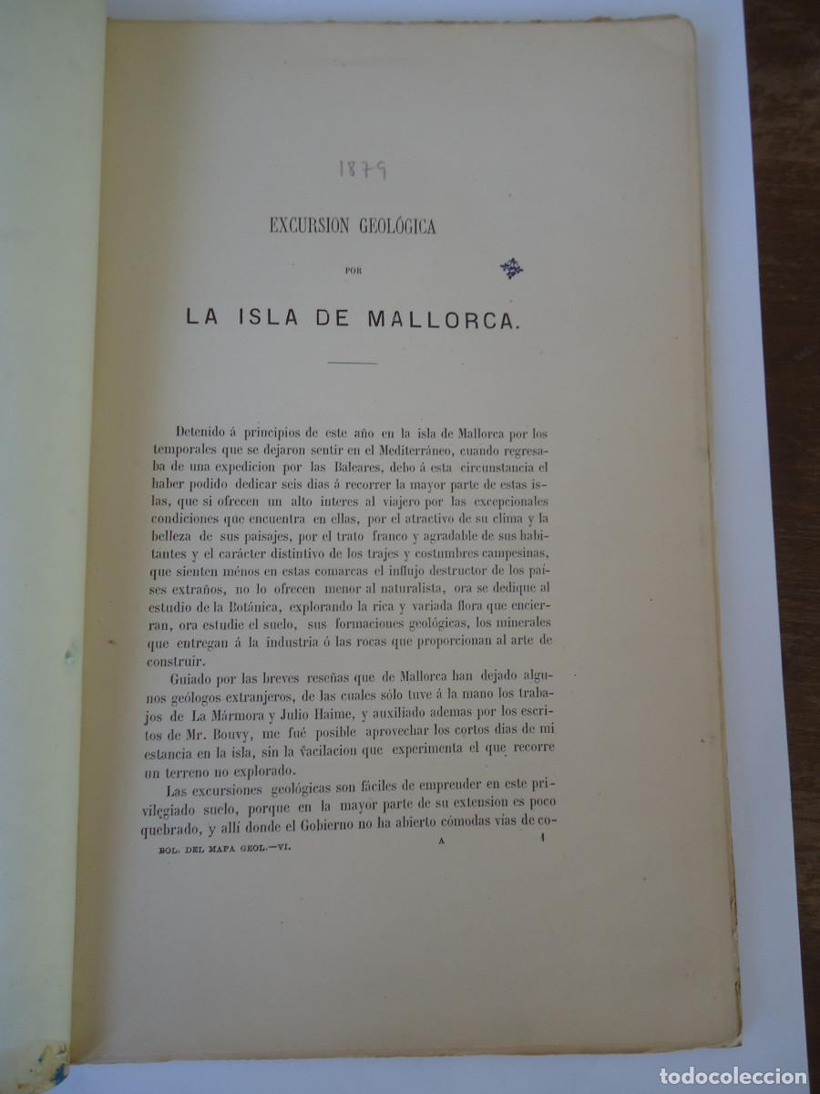 Antiquarische B&uuml;cher: Excursi&oacute;n geol&oacute;gica a la isla de Mallorca. Ram&oacute;n Ad&aacute;n de Yarza. 1879
