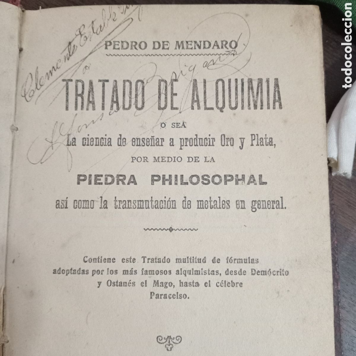 Libros antiguos: TRATADO DE ALQUIMIA- 110 A&Ntilde;OS DE EDITADO EN BARCELONA - EDI.MAUCCI
