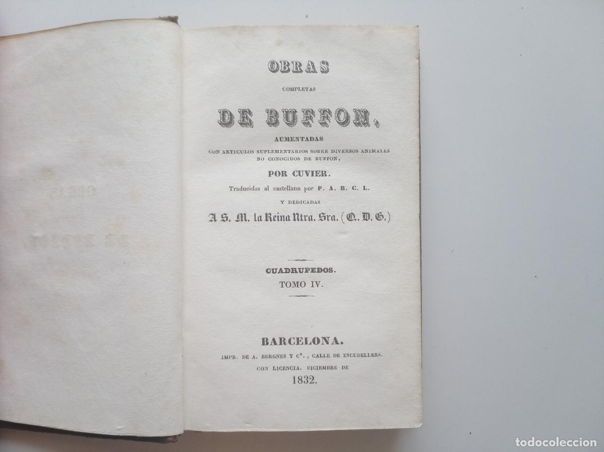 Libros antiguos: OBRAS DE BUFFON. CUADRUPEDOS. BARCELONA 1832.