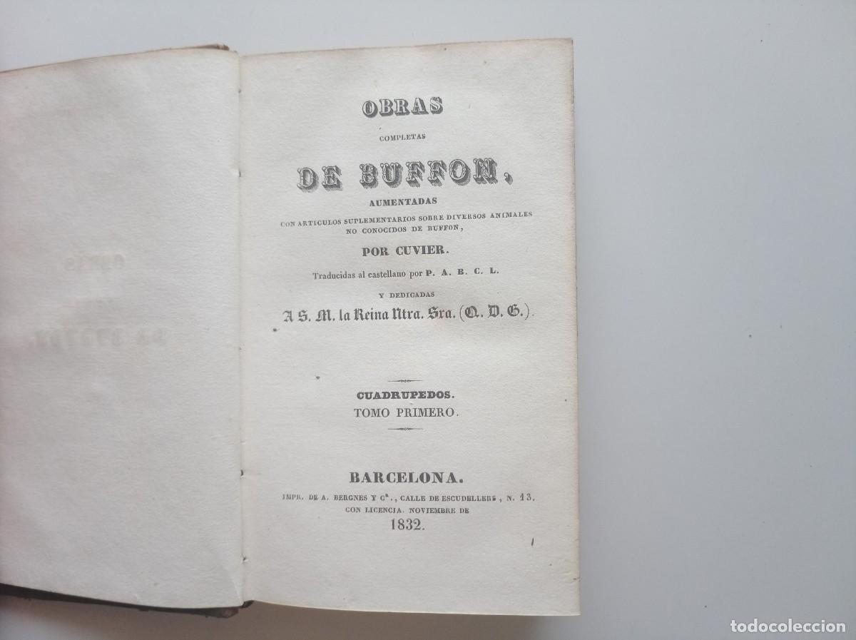 Libros antiguos: OBRAS DE BUFFON. CUADRUPEDOS. TOMO PRIMERO. BARCELONA 1832.