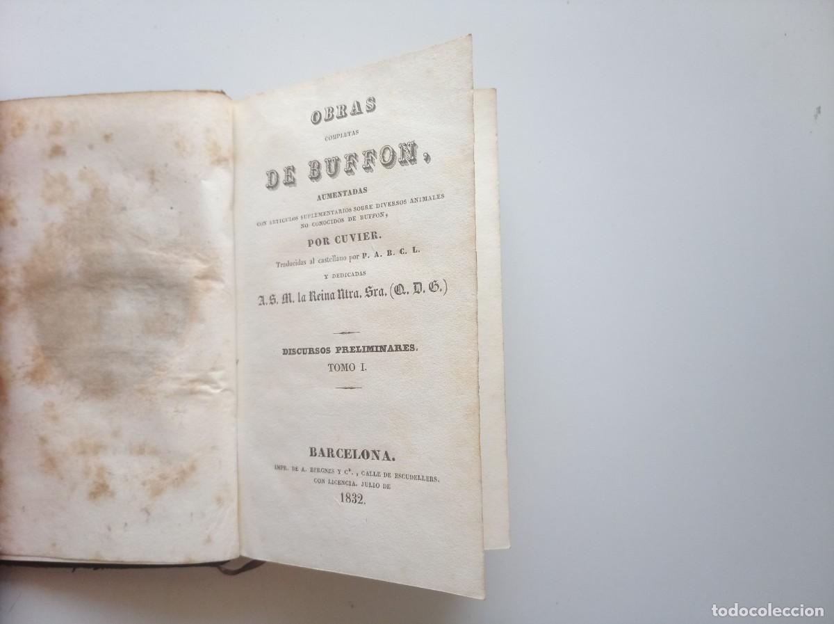 Libros antiguos: OBRAS DE BUFFON. DISCURSOS PRELIMINARES. BARCELONA 1832.