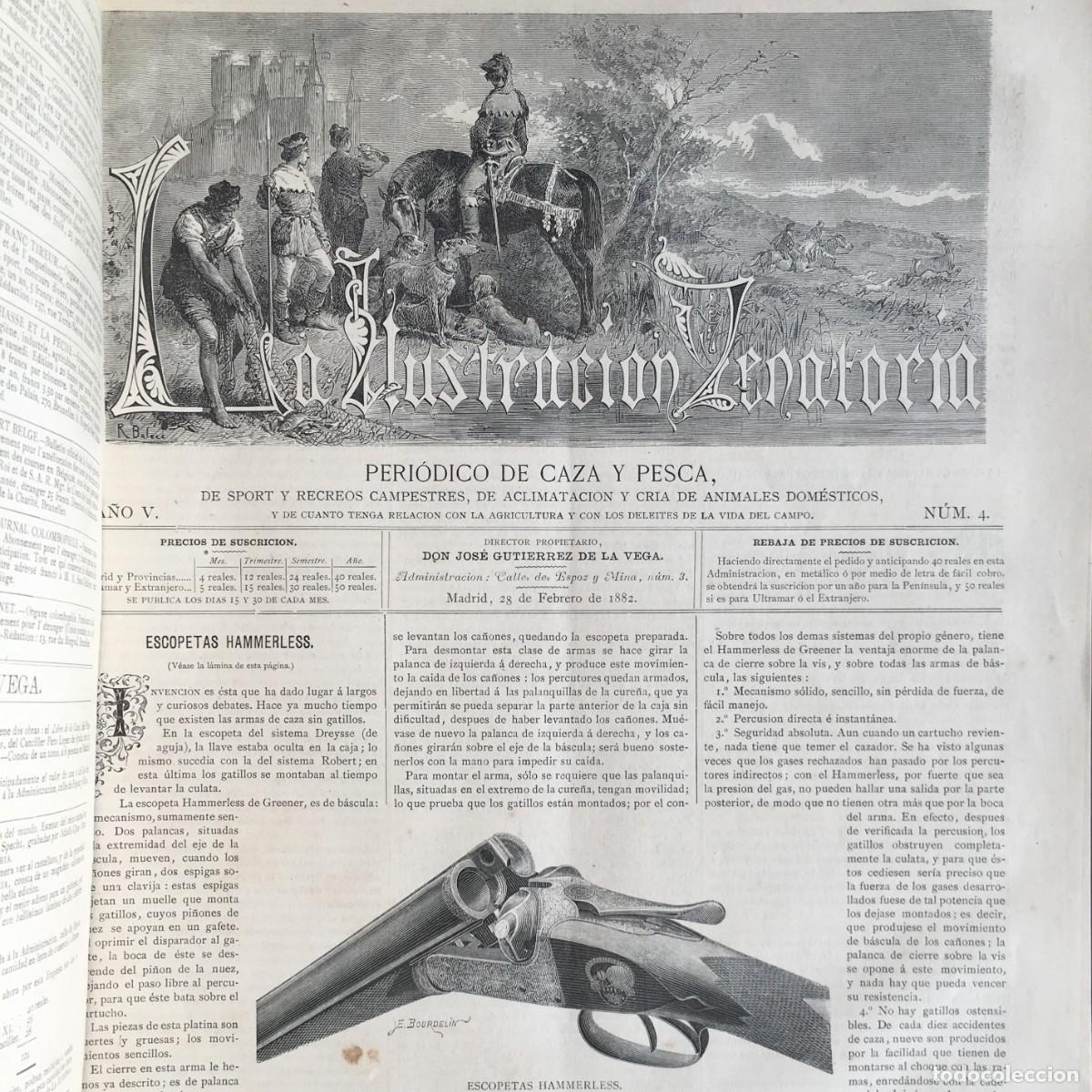 Libros antiguos: A&ntilde;o 1882 - La Ilustraci&oacute;n Venatoria - Peri&oacute;dico de Caza y Pesca - Guti&eacute;rrez de la Vega