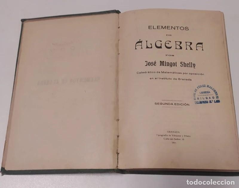 Libros antiguos: Elelentos de &aacute;lgebra, libro de 1918 tapa dura