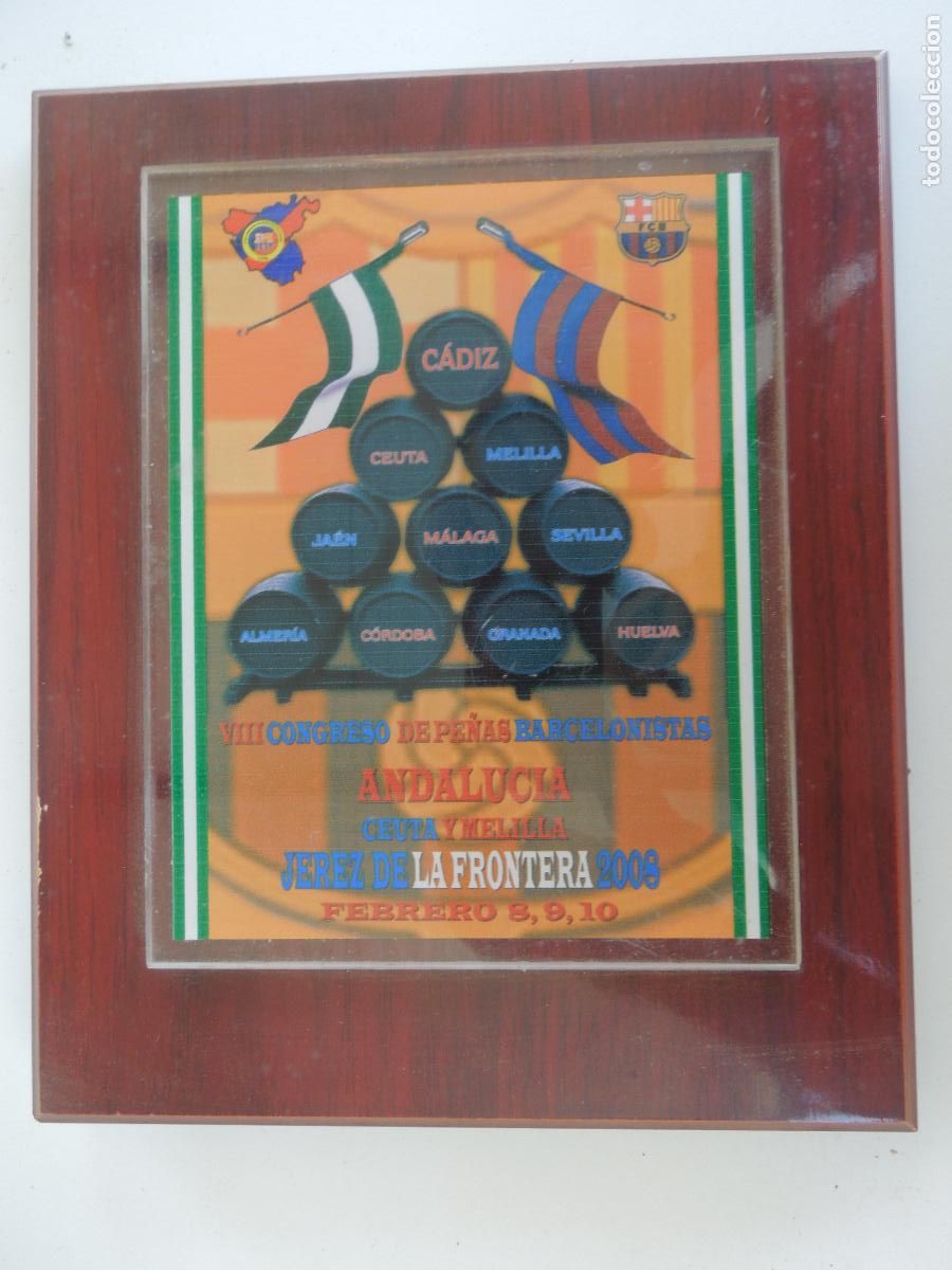 Livros antigos: VIII CONGRESO DE PE&Ntilde;AS BARCELONISTAS-ANDALUC&Iacute;A CEUTA Y MELILLA -CARTEL MARCO-JEREZ DE LA FRA. 2008