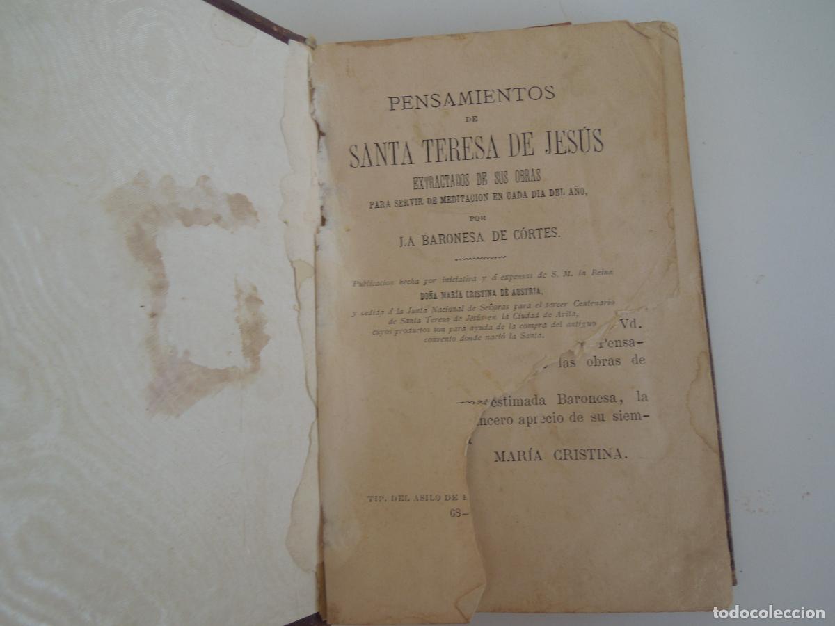 Livros antigos: PENSAMIENTOS DE SANTA TERESA DE JES&Uacute;S - LA BARONESA DE CORT&Eacute;S.