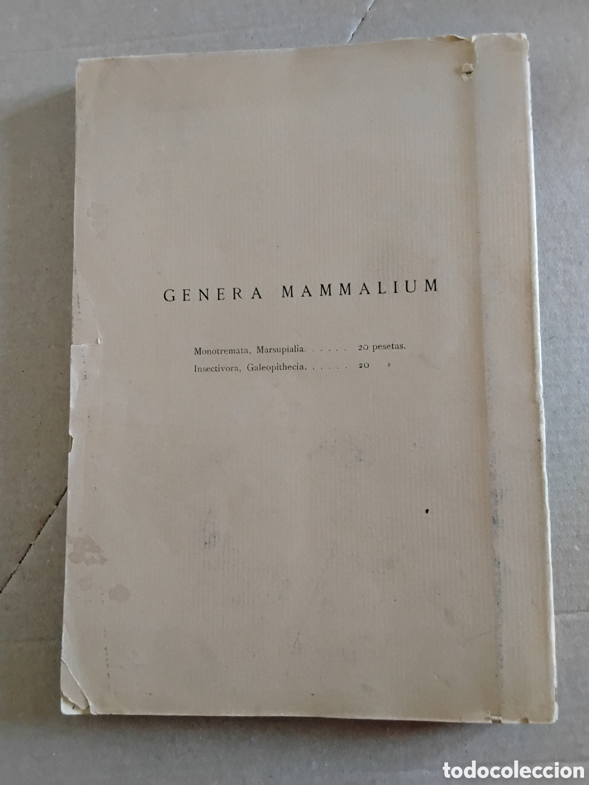 Libros antiguos: GENERA MAMMALIUM. INSECTIVORA GALEOPITHECIA. &Aacute;NGEL CABRERA. 1925 - Foto 2