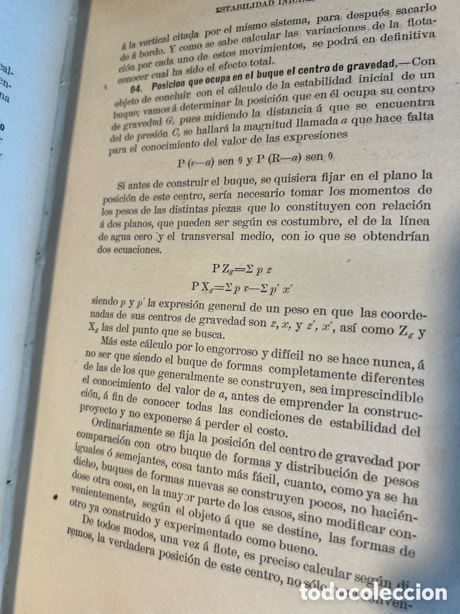 Libros antiguos: TEORIA DEL BUQUE - ANTONIO ROJI - A6 - Foto 7