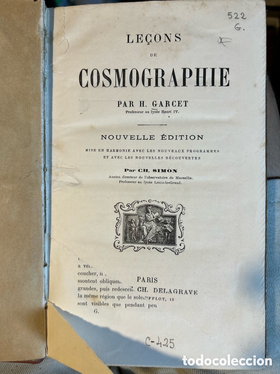 Libros antiguos: LECONS DE COSMOGRAPHIE - GARCET - A6 - Foto 2