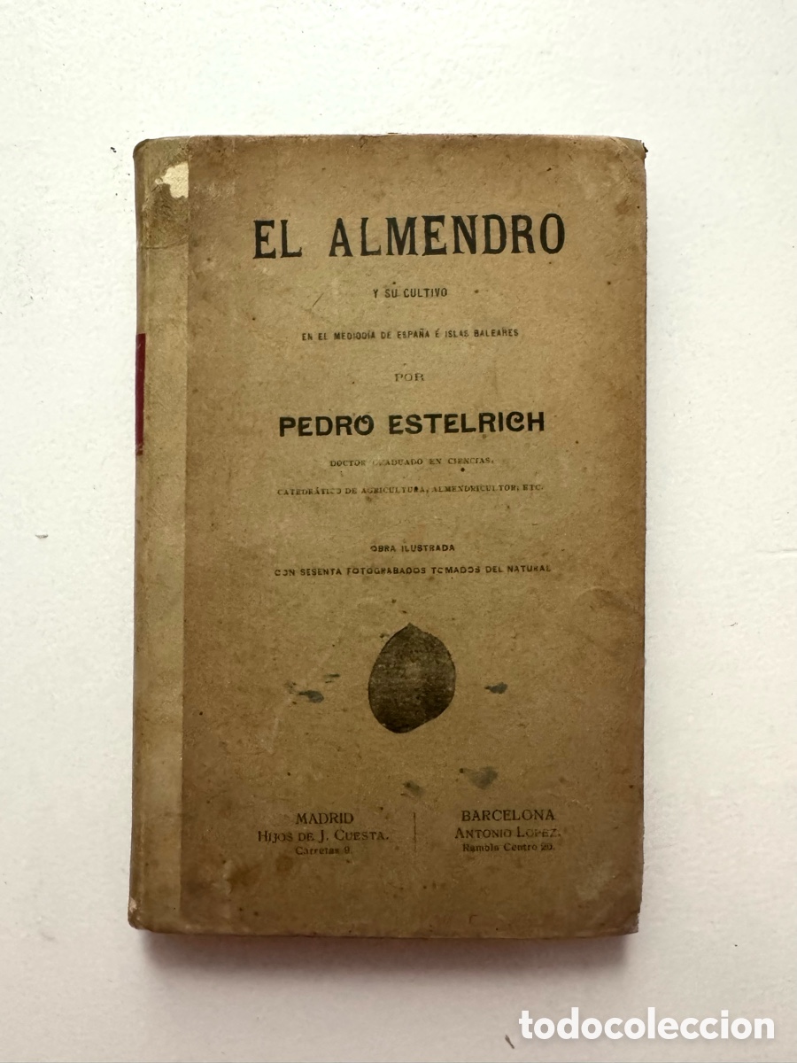 Libros antiguos: El almendro y su cultivo. Pedro Estelrich- 1907