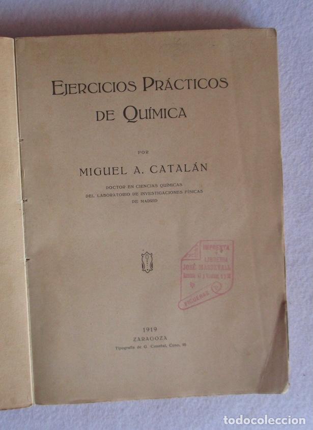 Libros antiguos: EJERCICIOS PRACTICOS DE QUIMICA - MANUAL. A. CATALAN - 1919 - Foto 2