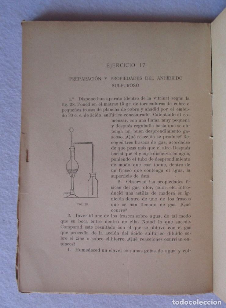 Libros antiguos: EJERCICIOS PRACTICOS DE QUIMICA - MANUAL. A. CATALAN - 1919 - Foto 3