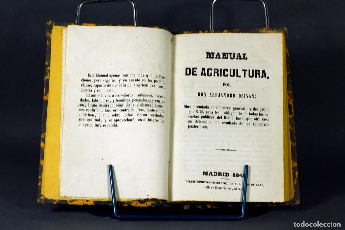 Libros antiguos: MANUAL DE AGRICULTURA. ALEJANDRO OLIVAN. MADRID, 1849.
