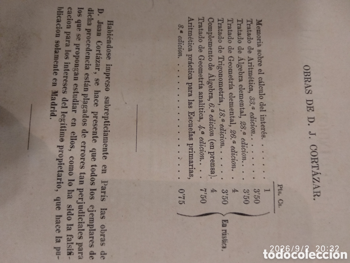 Libros antiguos: Geometr&iacute;a elemental (D.Juan Cort&aacute;zar) - Foto 23