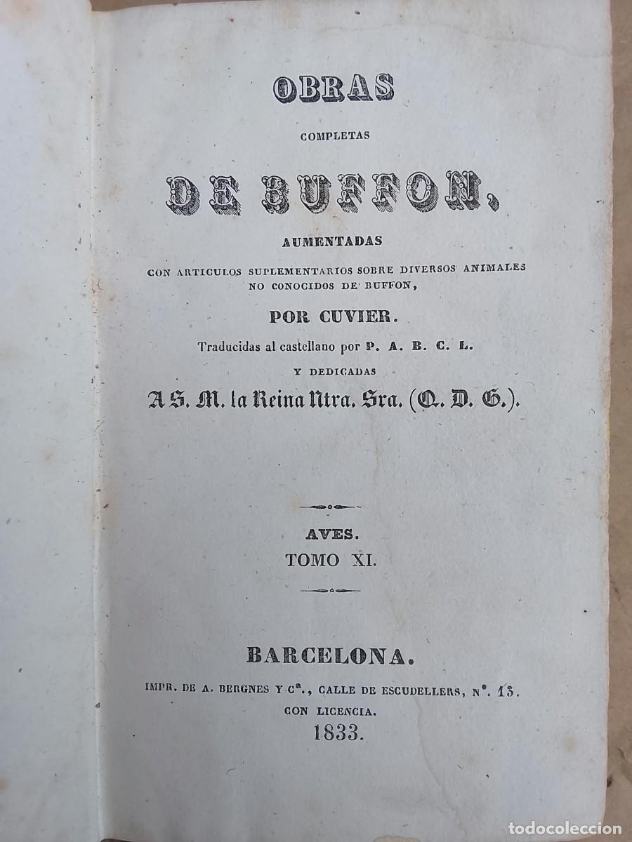 Libros antiguos: OBRAS DE BUFFON - AVES - TOMO 11-12 A&Ntilde;O 1833