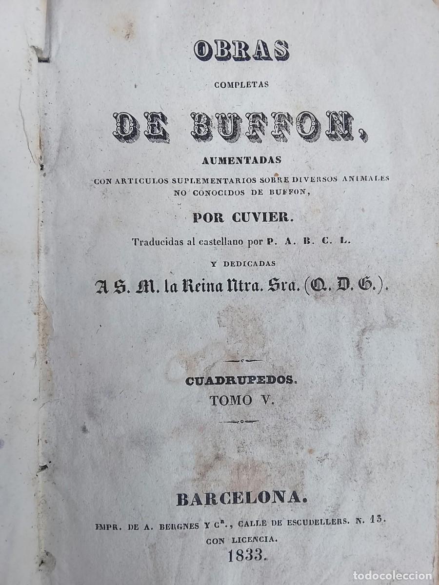 Libros antiguos: OBRAS BUFFON CUADRUPEDOS TOMO 5-6 1832