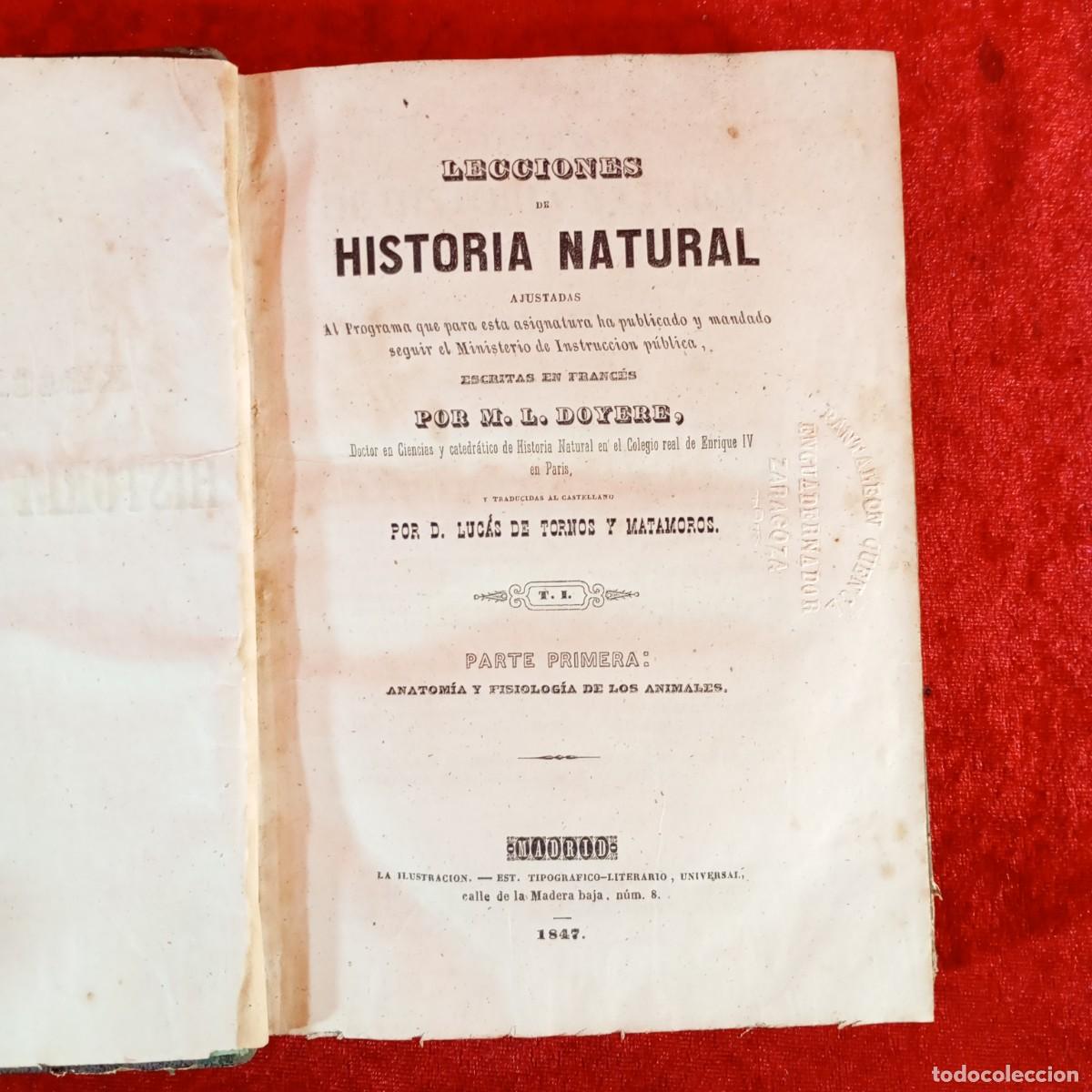 Libros antiguos: LECCIONES DE HISTORIA NATURAL - M. L. DOYERE - TOMO I - MADRID - 1847 / 1223