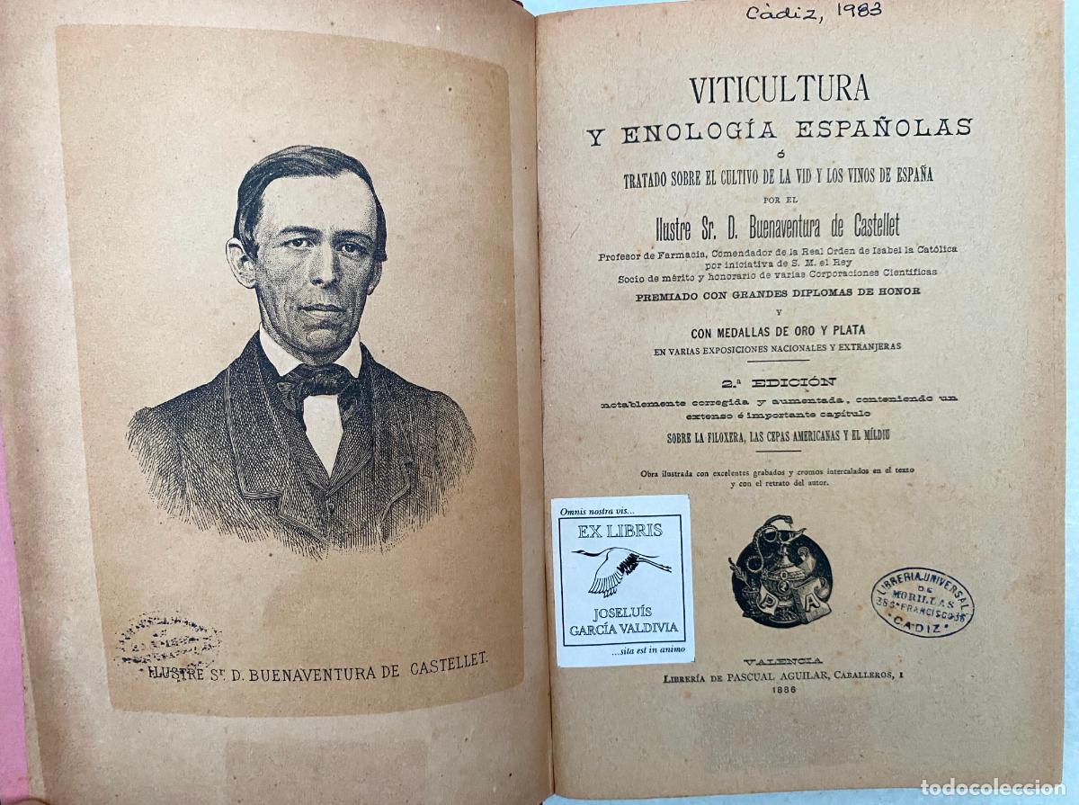 Libros antiguos: PLAGA FILOXERA. CASTELLET. Enolog&iacute;a y viticultura espa&ntilde;olas &oacute; tratado sobre el cultivo de la vid. Vi