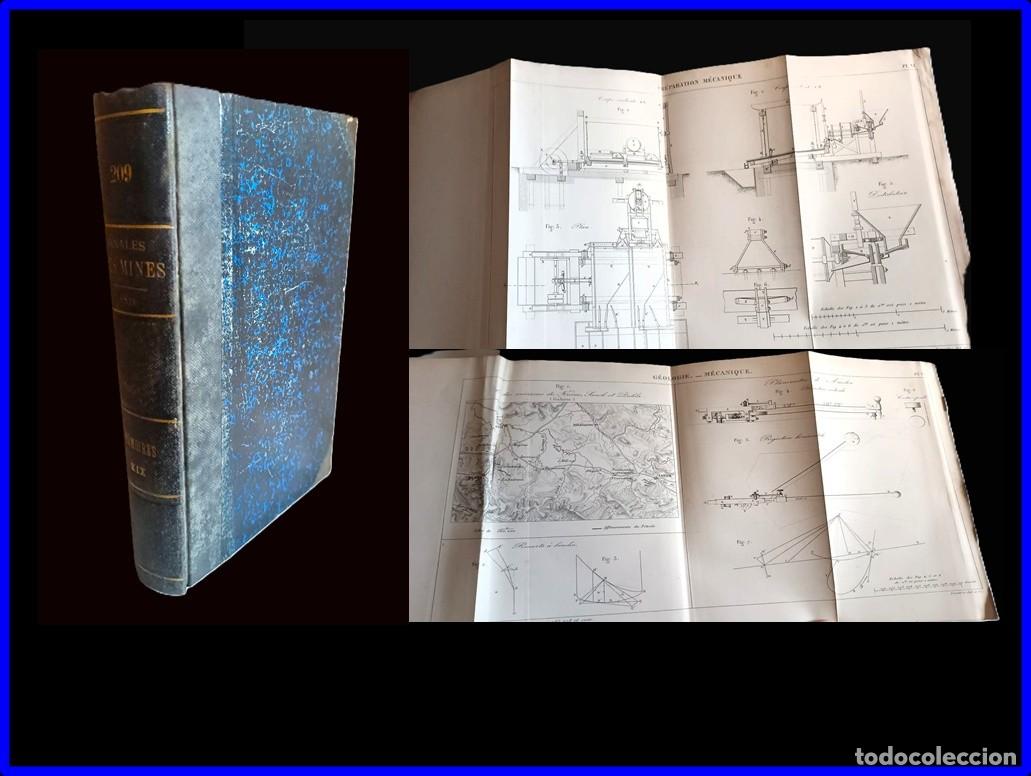 Libros antiguos: A&ntilde;o 1871: Anales de minas. Con multitud de p&aacute;ginas desplegables.
