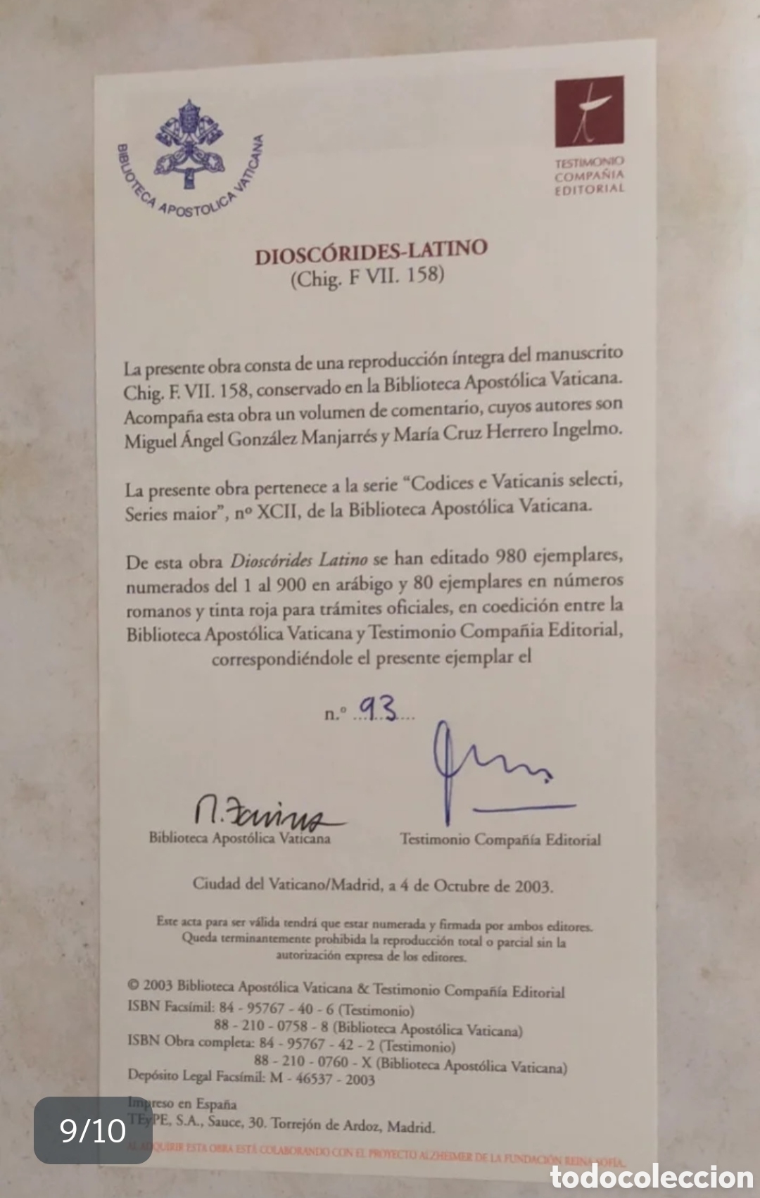 Libros antiguos: DIOSC&Oacute;RIDES LATINO - LIBRO FACSIMIL - JOYA COLECCI&Oacute;N - Foto 9