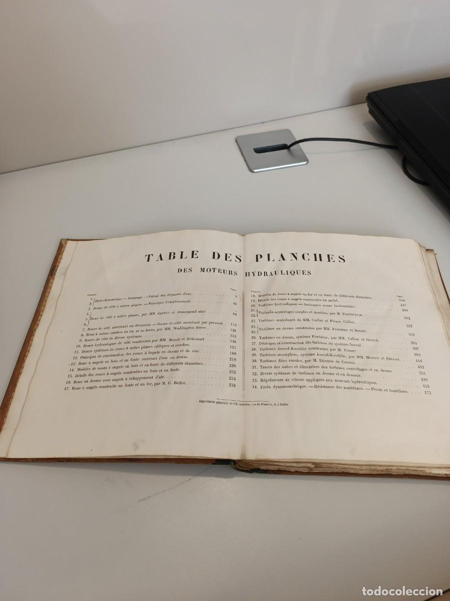 Libros antiguos: ATLAS Moteurs Hydrauliques - Armengaud A&icirc;n&eacute; - Paris Morel - 34 Planches COMPLETO (S. XIX)