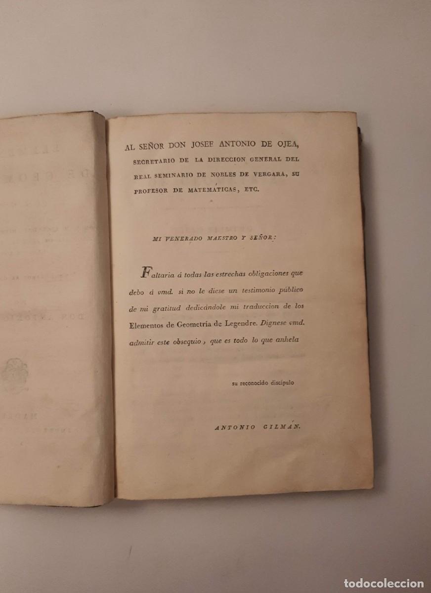Libros antiguos: ELEMENTOS DE GEOMETR&Iacute;A CON NOTAS - LEGENDRE, A. M. - Foto 2