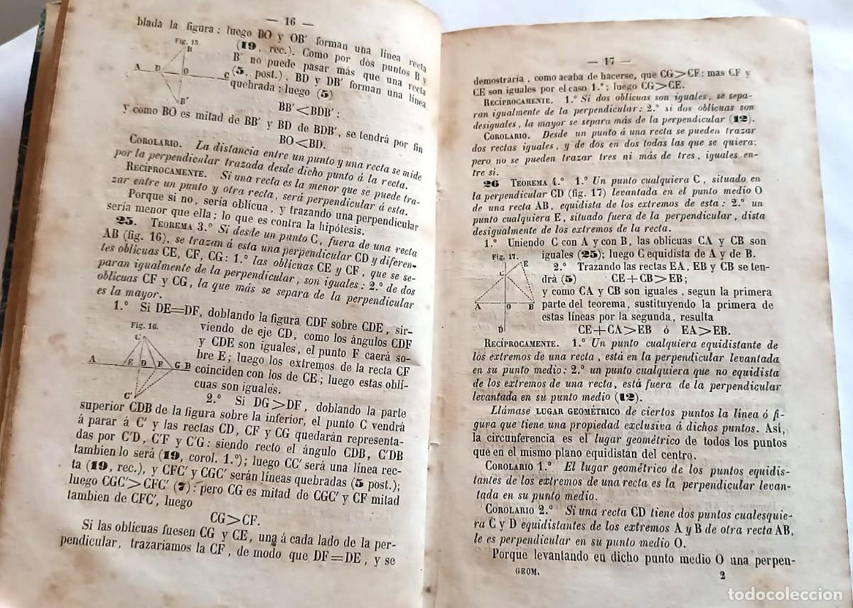 Libros antiguos: Joya Cient&iacute;fica en espa&ntilde;ol: &rdquo;Elementos de Matem&aacute;ticas&rdquo; (1865) - Geometr&iacute;a y Trigonometr&iacute;a - Foto 4