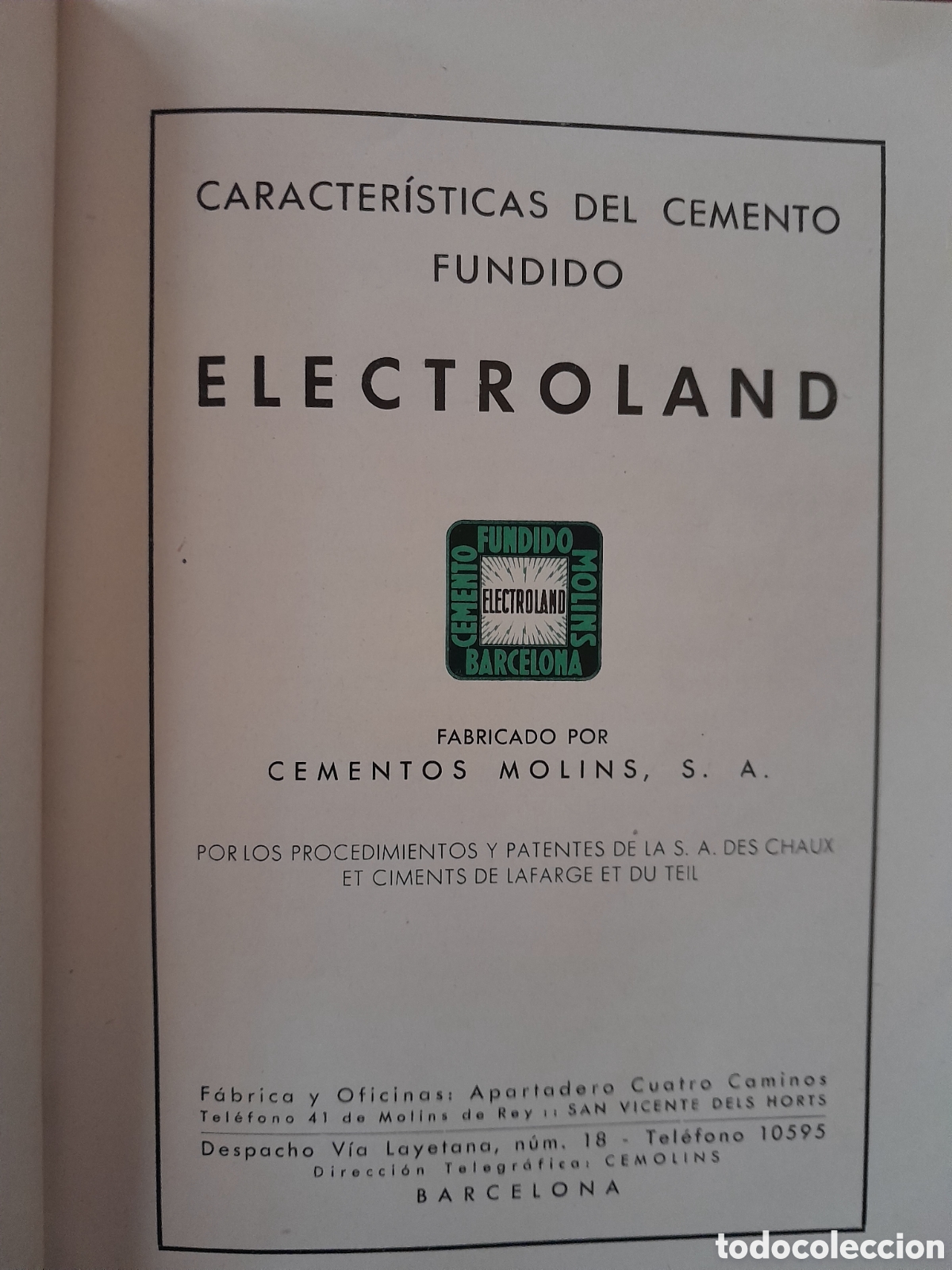 Libros antiguos: Cemeno fundido electroland - Foto 2
