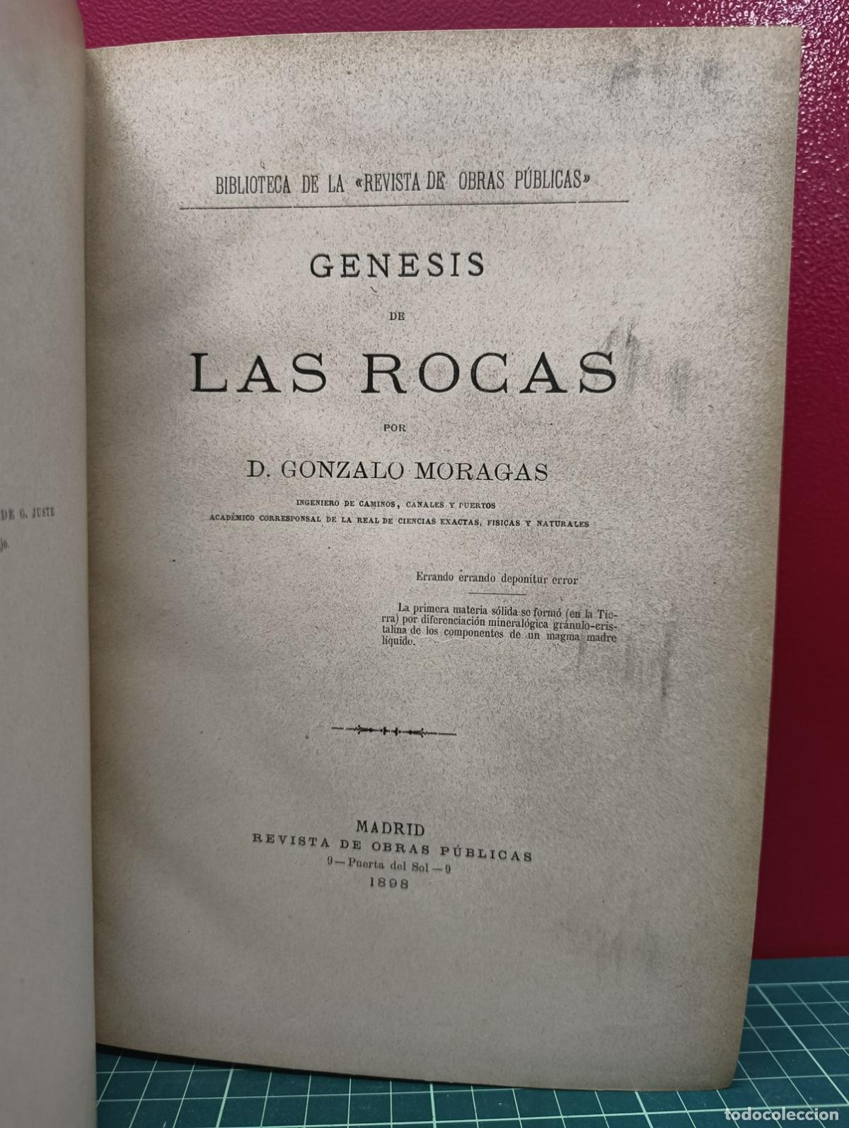 Libros antiguos: G&eacute;nesis de las rocas - Gonzalo Moragas - Foto 2