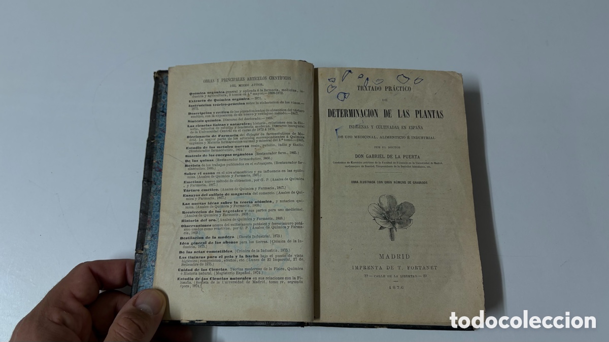 Libros antiguos: Tratado pr&aacute;ctico de determinaci&oacute;n de las plantas (1876) - Foto 3